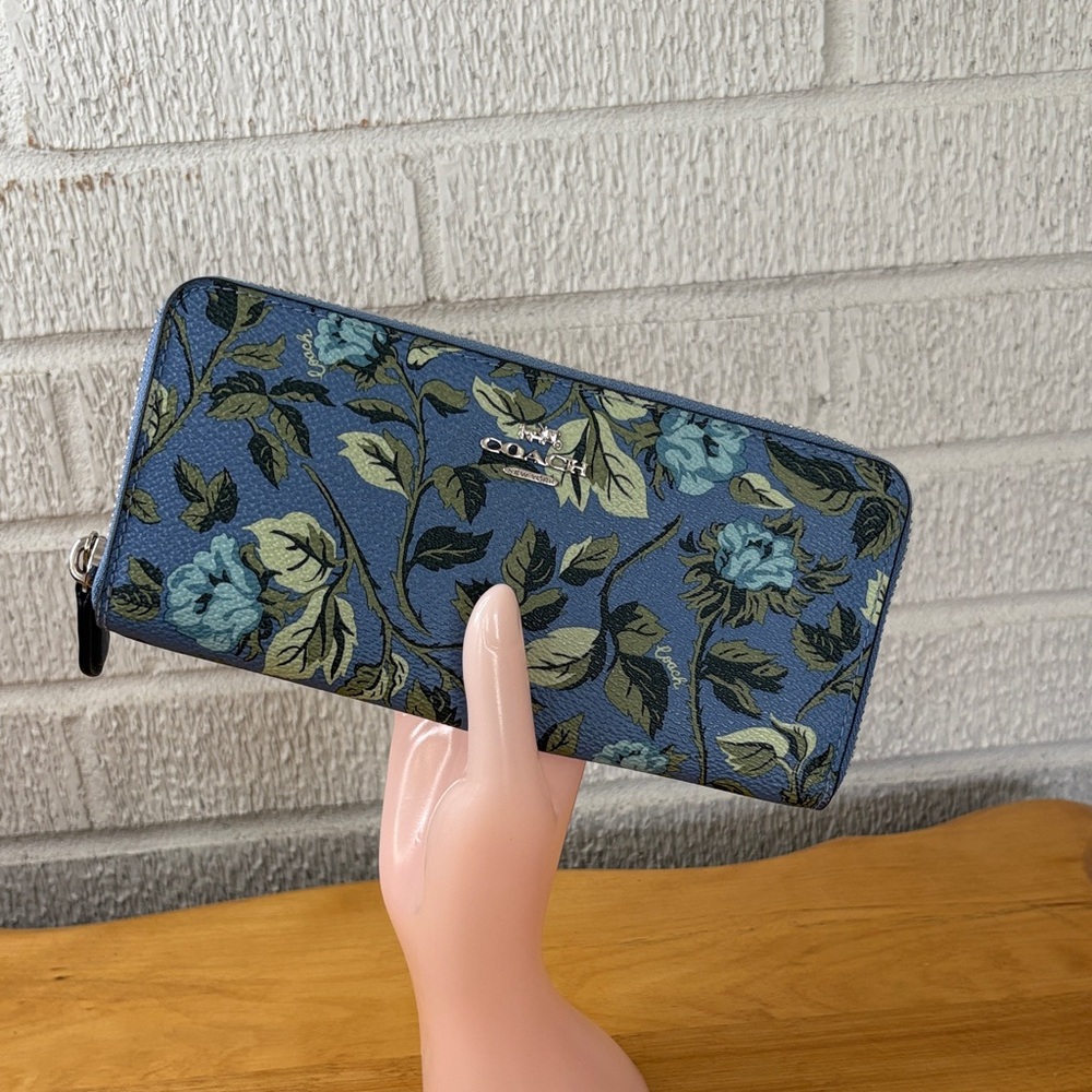 Coach Blue Floral Wallet
